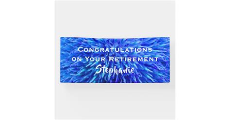 Retirement Congratulations Blue Floral Closeup Banner | Zazzle