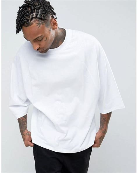 Asos Super Oversized T Shirt With Wide Batwing Raglan Short Sleeves In