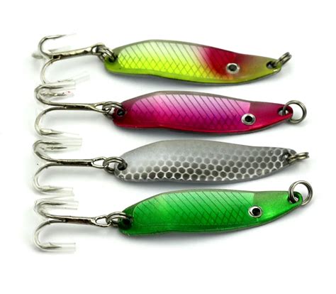 Pc Fishing Lure Hook Spinner Spoon Lures With Treble Hooks Wobbler