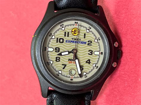 Timex Expedition 40mm Black Stainless Steel Case Brown Leather Band Men S Wristwatch T47012