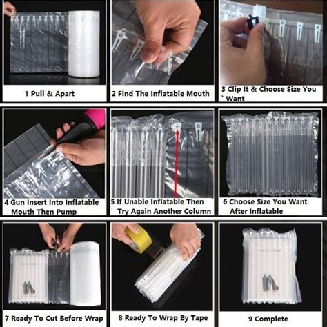 Inflatable Air Packaging Protective Bubble Wrap Pack 1meter