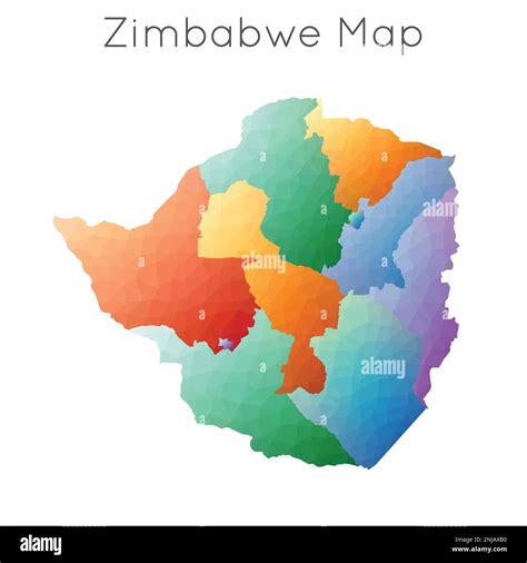 Low Poly Map Of Zimbabwe Zimbabwe Geometric Polygonal Mosaic Style