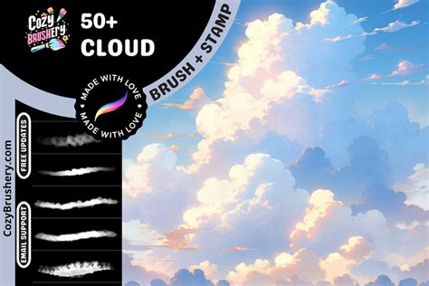 Ultimate Anime And Manga Cloud Brush Pack 50 Procreate Brushes For Comics