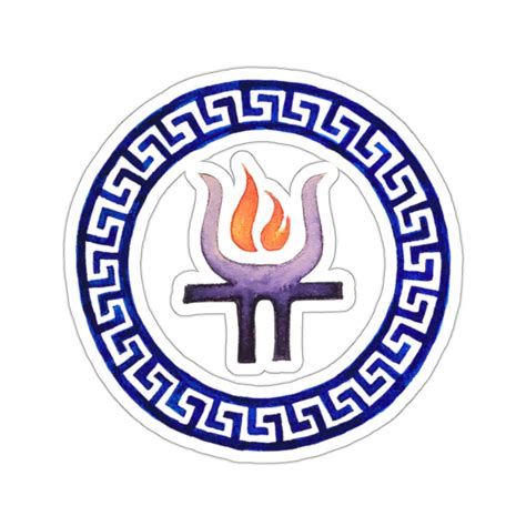 Hestia Symbol Hearth Fire And Greek Key Sticker Greek Goddess Goddess