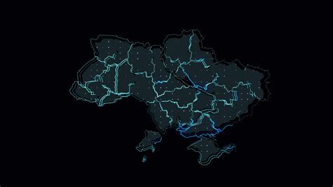 Ukraine Map Shape Outline, Country Digital Contour 24954479 Stock Video ...