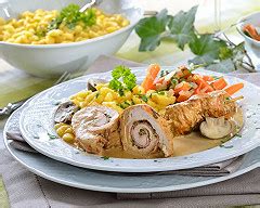 Roul S De Poulet Et Jambon Farcis Sauce Foie Gras Cuisine Az