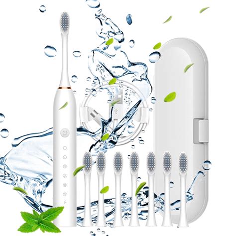 EQWLJWE Electric Toothbrush for Adults - Teeth Toothbrush with 6 Brush ...