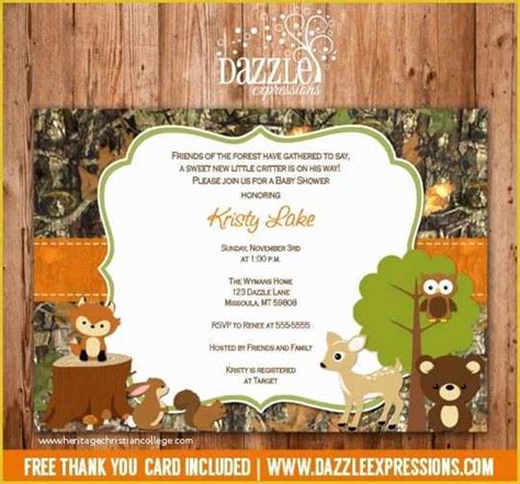 Camouflage Invitations Template Free Of Printable Rustic Woodland Camo