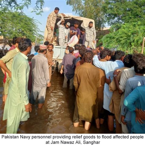 Pakistan Navy Flood Relief Operation Continues In Different Areas Of