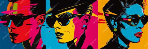 Premium Photo Vibrant Retro Pop Art Woman Portrait