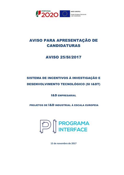 Pdf Aviso Para Apresenta O De Candidaturas Aviso O Presente