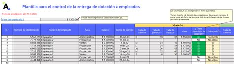 Liquidador Plantilla en Excel para el control de entrega de dotación