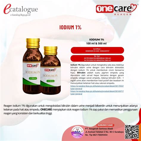 Jual Onecare Reagen Iodium 1 1 X 500 Ml Oleh Pt Anugerah Santosa Abadi