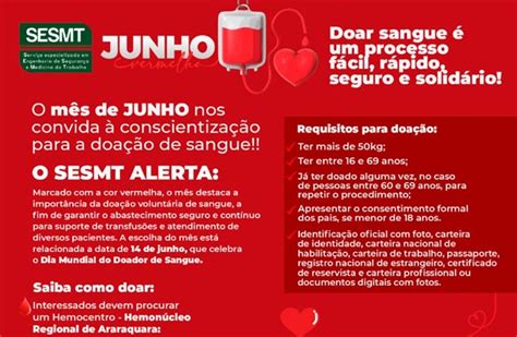 Sesmt Adere Campanha Junho Vermelho Para Incentivar A Doa O De