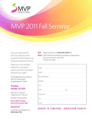 Fillable Online Mvp Health Care Provider Seminar Poughkeepsie Ny