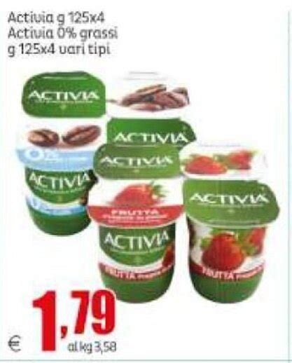 Activia 125g X 4 Activia 0 Grassi G 125 X 4 Vari Tipi Offerta Di Elite