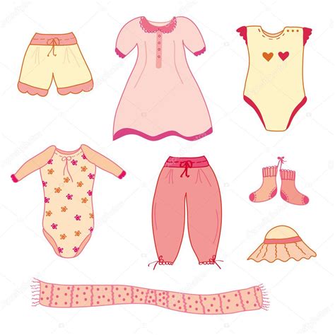 Collection of the baby girl clothes — Stock Vector © Tasia12 #2516598