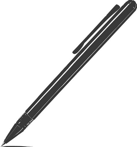 Silhouette Pen Personal Stationery Black Color Only 44637244 Vector Art