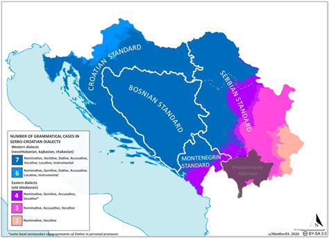 Number of Grammatical Cases in Serbo-Croatian... - Maps on the Web