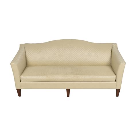 Ethan Allen Camelback Leather Sofa Baci Living Room