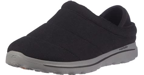 Skechers Gowalk Lounge Athletic Slipper House Shoe With Indoor Outdoor Air Cooled Foam In Black