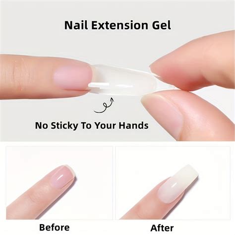 Ml Non Stick Hand Solid Extension Nail Gel Clear Nude Pink Extension Gel Rhinestone Glue Gel