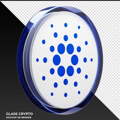 Premium PSD Cardano Ada Glass Crypto Coin 3d Illustration