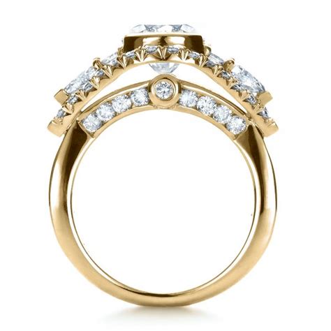 18k Yellow Gold Custom Diamond Engagement Ring 1414 Seattle Bellevue