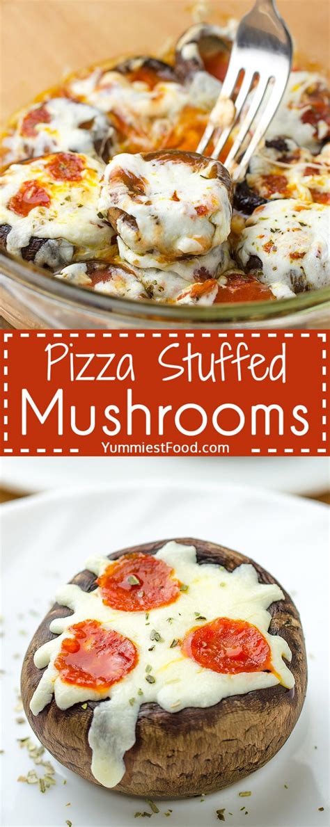 Pizza Stuffed Mushrooms Recipe From Yummiest Food Cookbook