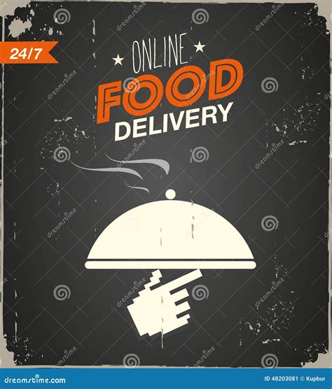 Online Food Order And Delivery Process, Vector Infographics, Diagram