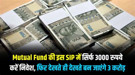 Mutual Fund की इस Sip में सिर्फ 3000 रुपये करें निवेश फिर देखते ही देखते बन जाएंगे 3 करोड़