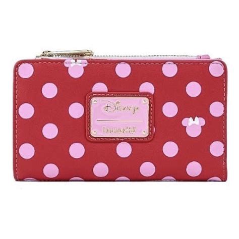 Disney Loungefly Wallet Minnie Mouse Pink Polka Dot Flap Wallet