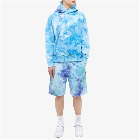 Champion Reverse Weave Tie Dye Hoodie Blue End