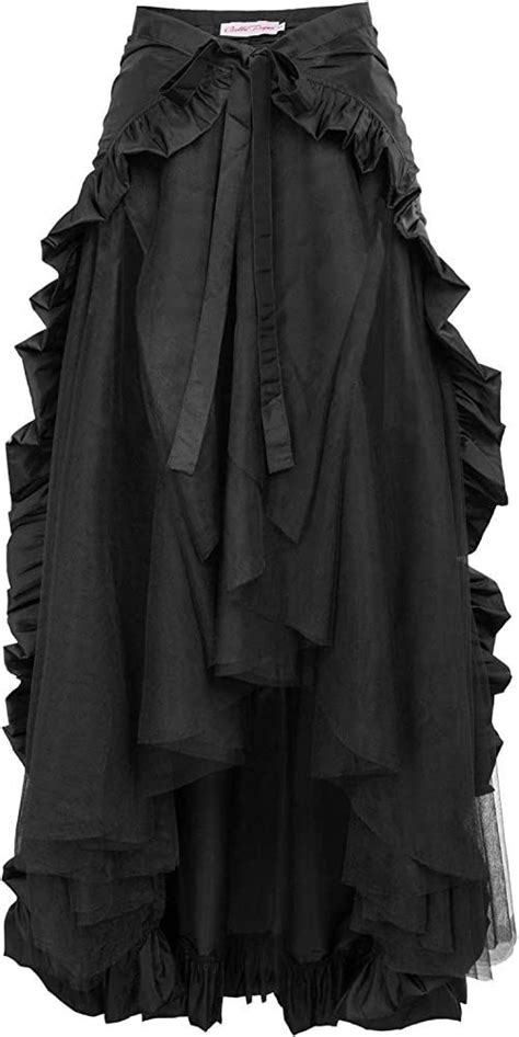 Belle Poque Womens Steampunk Gothic Wrap Skirt Victorian Ruffles Pirate Skirt In 2024