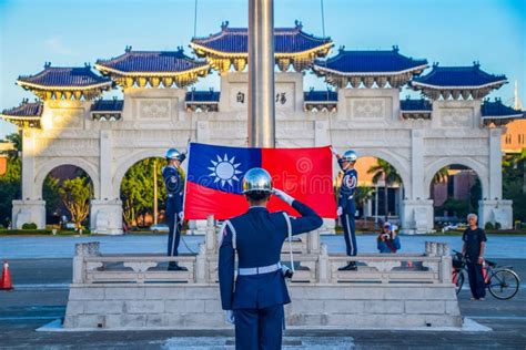 Flag Raising Ceremony in Taiwan Editorial Stock Image - Image of ...