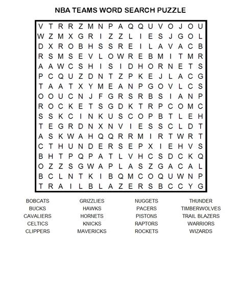 Printable Word Searches Sports