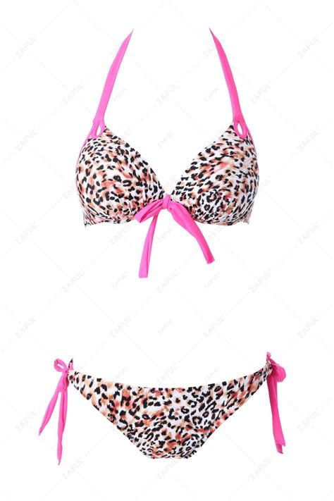 21 OFF 2021 Tie Side Leopard Print Bikini Set In PINK ZAFUL