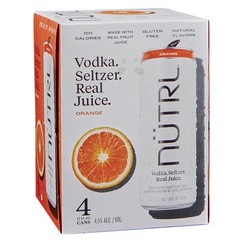 Nutrl Orange Vodka Seltzer 12oz 4pk Cn Luekens Wine And Spirits