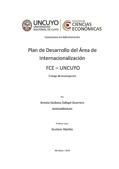 Biblioteca Digital Sid Uncuyo Plan De Desarrollo Del Rea De