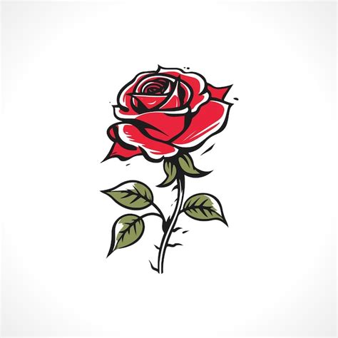 Premium Vector | Red rose vector red rose illustration rose logo design