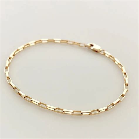 Bracciale A Catena Riempito In Oro 14 Carati Gioielli Fatti A Mano Boho