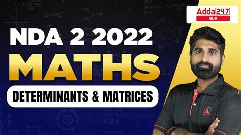 Nda 2 2022 Preparation Nda 2 Maths Classes Determinants And Matrices Youtube