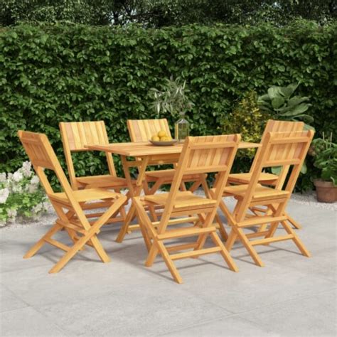 Vidaxl Piece Patio Dining Set Solid Wood Teak X X