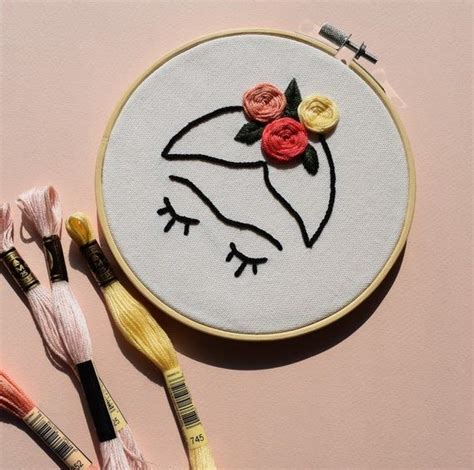 Frida Kahlo Embroidery Hoop Art