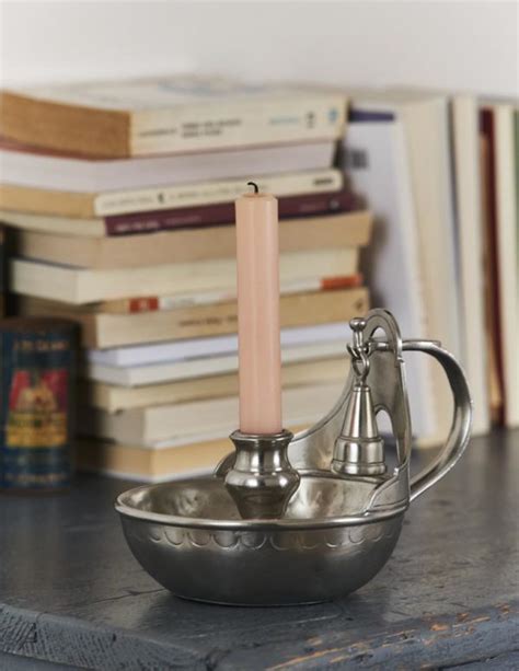 Pewter Candle Holder With Snuffer Italian Pewter Home Décor