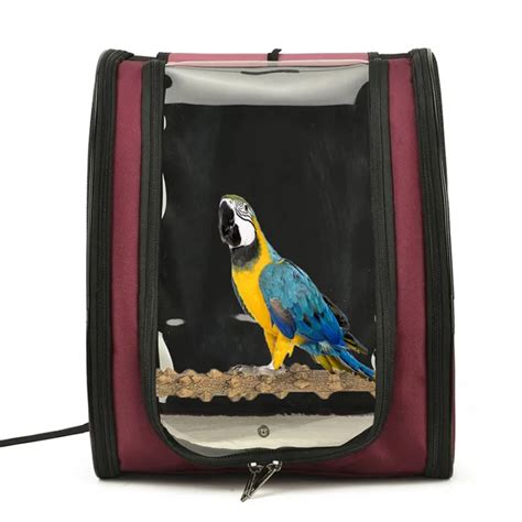 Portable Bird Carrier Cage Bag Breathable Parrot Out Backpack Pet