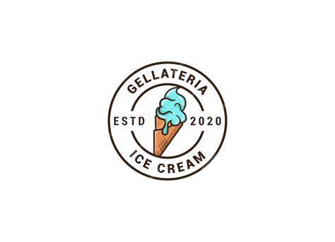 Logotipo De Helado Emblema De Helado Italiano Helado En Un Cono De