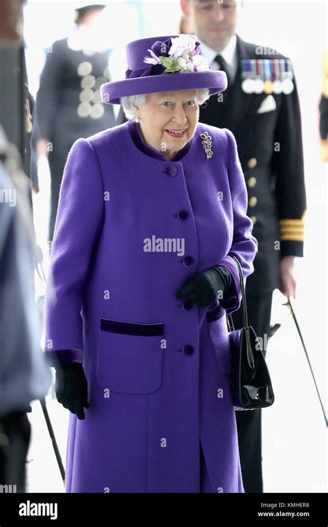 Queen Elizabeth Ii During The Commissioning Of Hms Queen Elizabeth