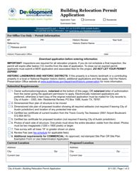 City Of Austin Texas Building Relocation Permit Application Fill Out