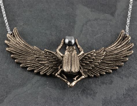 Scarab Beetle Necklace In Bronze By Lost Apostle
